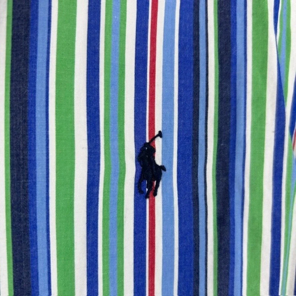 Ralph Lauren Button Down Shirt Multi-Color Striped Cotton Kids XL(20)